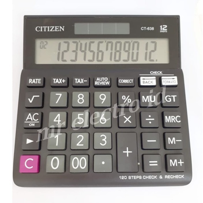 

KALKULATOR CT 638 - 12 DIGIT - TAX CALCULATION - CHECK CORRECT