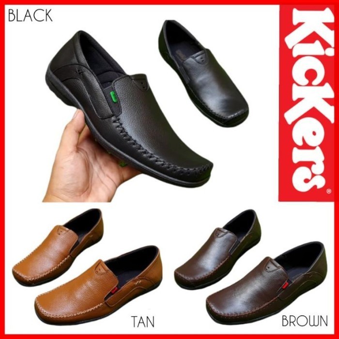 Sepatu Pantofel Pria Kulit Asli Kickers / Sepatu Kerja Kantor Cowok