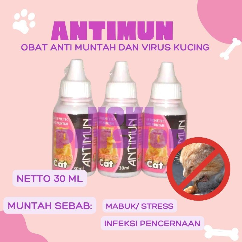 [BISA COD] ANTIMUN 30 ML OBAT ANTI MUNTAH DAN VIRUS KUCING | OBAT ANTI MUNTAH KUCING AMPUH OBAT MUNT