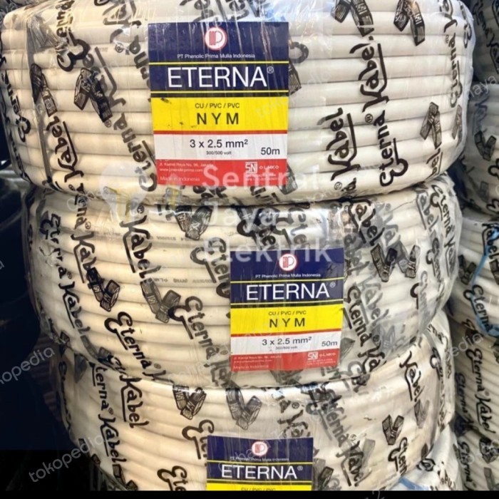 Kabel Listrik NYM ETERNA 3x2.5 50M(Meter) Kabel Kawat Eterna 3x2.5 mm