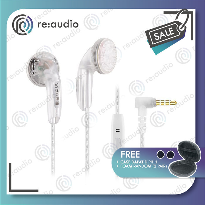 Earphone Vido Recable With Mic Silver Cable Copper Cable
