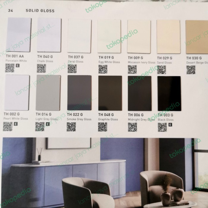 HPL TACO warna Solid polos GLOSSY dan Mate tipe G dan D
