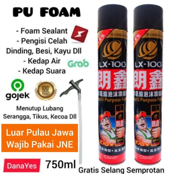PU Foam Spray Polyurethane PU Sealant Busa Foam Peredam Ruangan Panas
