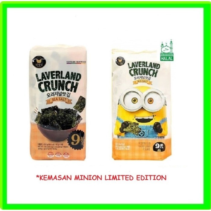 

DISKON Laverland crunch seaweed korea / snack seaweed by manjun rasa sea salt