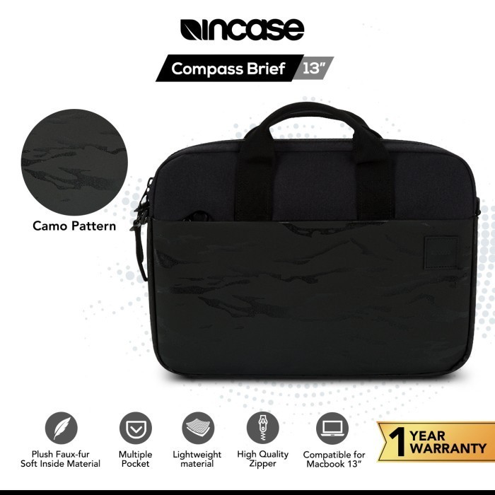 INCASE COMPASS BRIEF FOR LAPTOP 13" POLYESTER BLACK CAMO