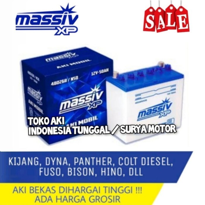 Ready AKI MOBIL MASSIV NS70 KIJANG DYNA PANTHER COLT DIESEL FUSO HINO