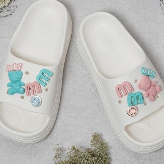 Sandal Slop Karet Wanita Sisters Bear Baby M - Sendal Karet Baim Cewek