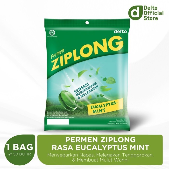 

Permen Ziplong Eucalyptus Mint Bag 50 Butir - Permen Mint Eucalyptus Melegakan Tenggorokan Menyegarkan Nafas Membuat Nafas Lebih Plong