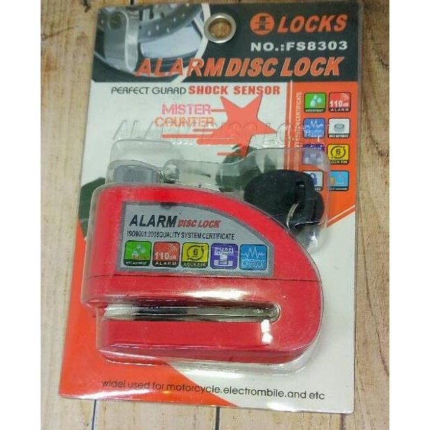 Gembok Alarm / Gembok Cakram Motor Alarm / Gembok Alaram / Disc Lock Alarm / Kunci Cakram / Gembok