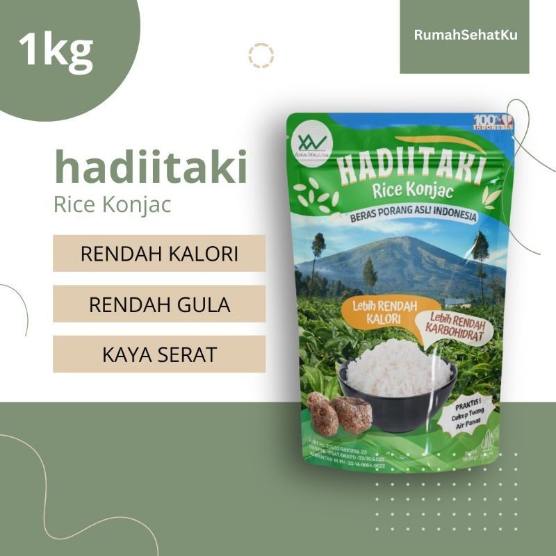 

HADIITAKI Beras Porang 1 KG - Shirataki / Rice Konjac