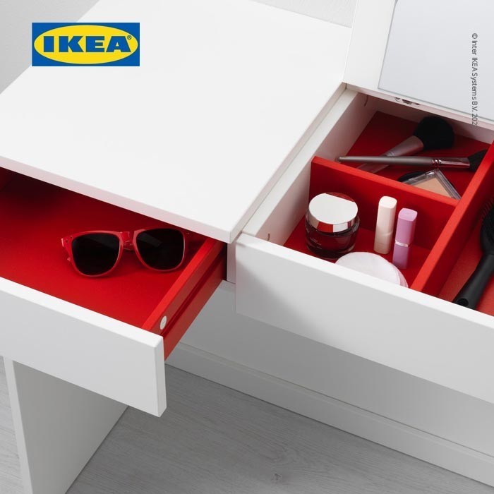 Ikea Brimnes Meja Rias Putih Dengan Cermin 70X42 Cm