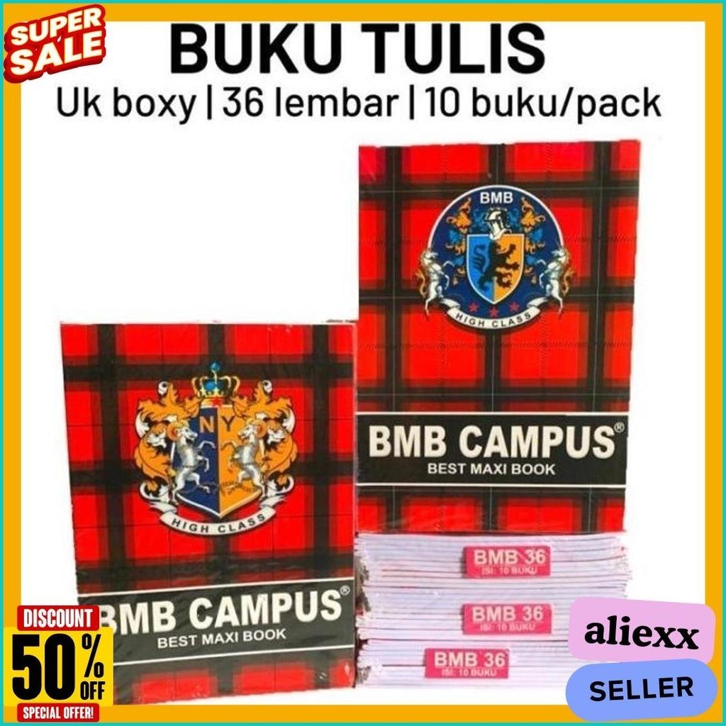 

(10Pc) Buku Tulis Campus 36 Lembar / Buku Kampus Boxy Panjang Ukuran Big Boss (Murmer)