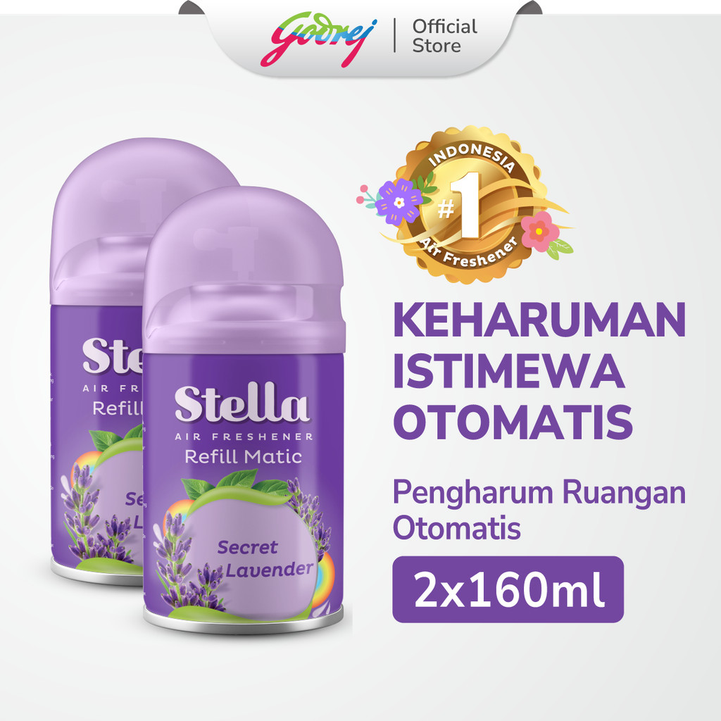 Stella Refill Matic Secret Lavender 2x 160ml - Refill Pengharum Ruangan Otomatis