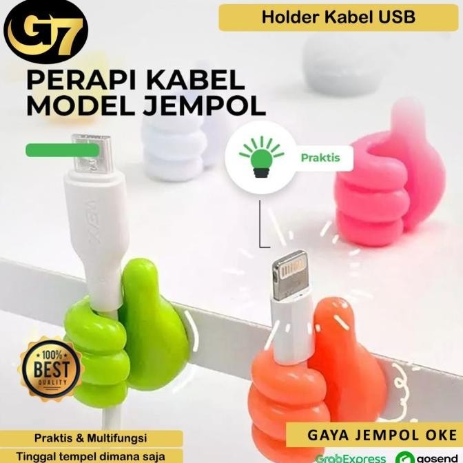 

devanshop Klip Kabel Tempel Dinding Bentuk Karakter Jempol Clip Kabel Organizer Holder Gantungan Cable Organizer USB Mobil Rumah Perapih Kabel Charger Serbaguna Penjepit Kabel Multifungsi PROMO