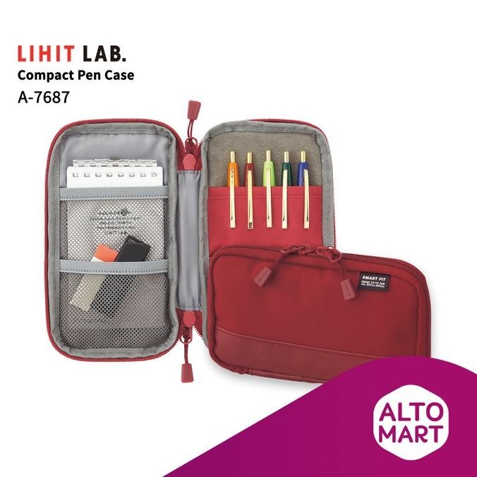 

Lihit Lab A-7687 Compact Pen Case Tempat Kotak Pensil Sekolah Pouch P83G