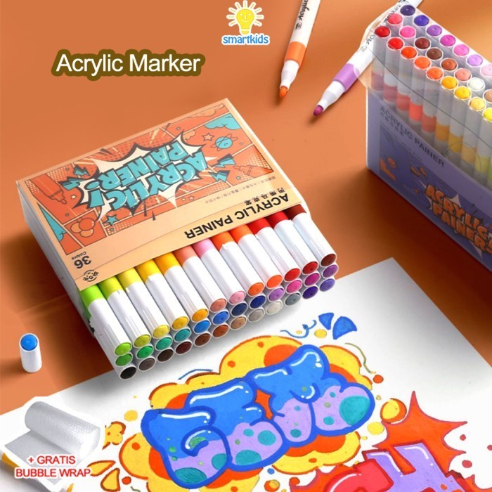 

Sarila Pen Akrilik Marker Warna Cepat Kering Tahan Air / Spidol Acrylic