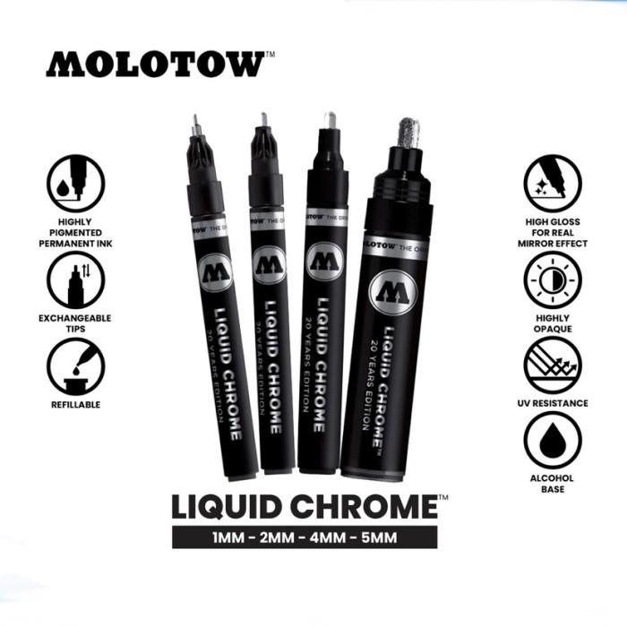 

Sarila Spidol Permanen Molotow Liquid Chrome Mirror Effect Cat Gundam Marker