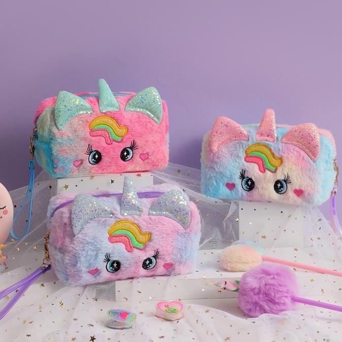 

Kotak Pensil Pouch Make up Unicorn Wadah Aksesoris Alat Tulis Unicorn Alat Rias Tempat Pencil Bulu Tanduk Kado Ultah Lucu