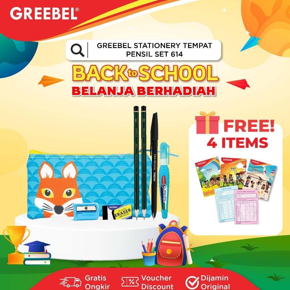 

Terbaru Greebel Paket Hemat Alat Tulis Pensil Bag 614 - Pensil 2B, Pulpen, Rautan, Tip X, Tempat Pensil Cod