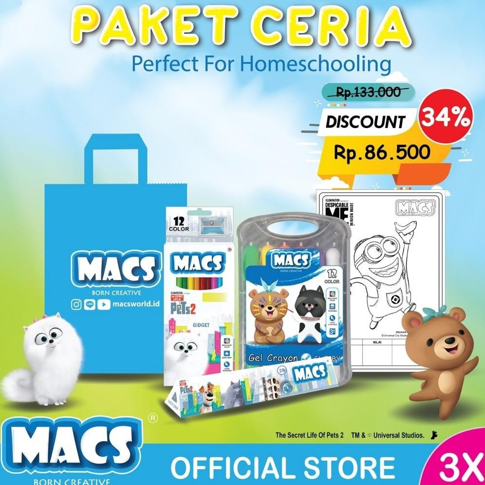 

Hj-45 Macs Paket Ceria Paket Mewarnai Anak Pensil Warna Gel Crayon Pensil 2B Set Sale