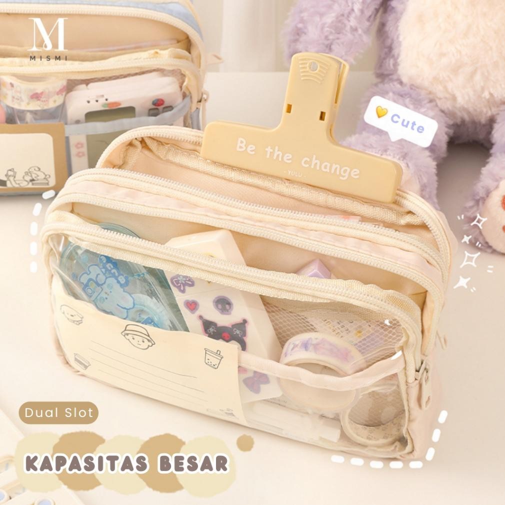 

Mismi Hema Pencil Case Dual Slot Kapasitas Besar Tempat Pensil Sekolah Stylish - PC5H