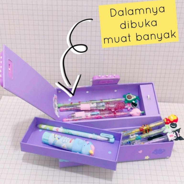 

Kotak Pensil Karton Lengkung Pakai Kode Kunci/ Tempat Pensil/ Pencil Case - - AY12