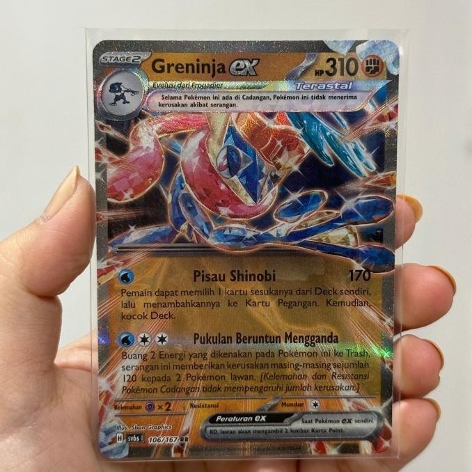 KARTU POKEMON INDONESIA - TOPENG TRANSFIGURASI - GRENINJA EX RR 106/167 HIGH QUALITY