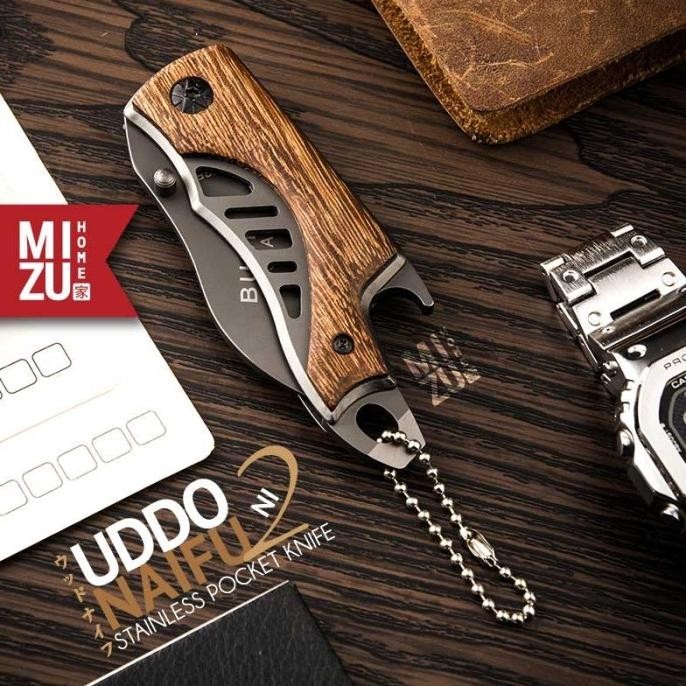 Mizu Uddonaifu-Ni Stainless Pocket Knife Pisau Saku Lipat Buck