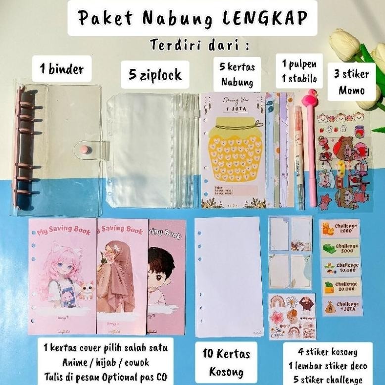 

dg-4 Paket binder nabung a6/ binder keuangan murah viral / binder a6 / binder sequin binder daisy binder hologram binder transparant / zipper / ziplock a6 Hemat