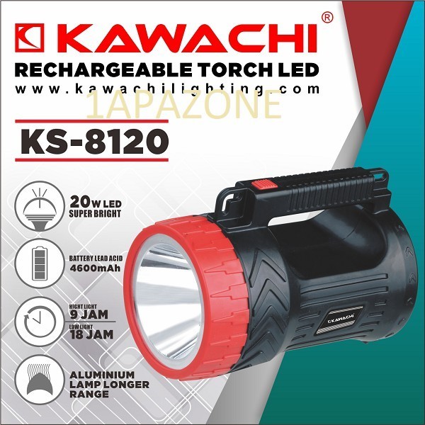 Senter Tenteng Kawachi 20 Watt Rechargeable Torch Led KS-8120 BISA TAHAN 8 Jam