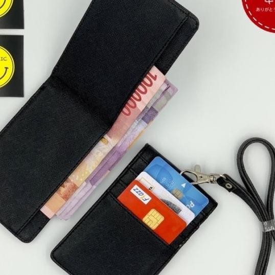 

Neww!!! Lanyard Id Card Name Tag Kulit Dompet Holder Magnet -