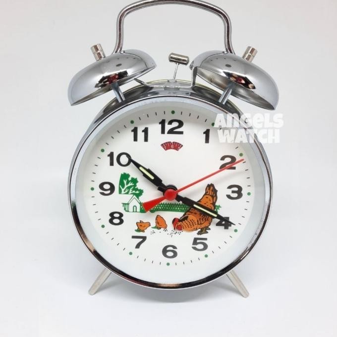 

Jam weker beker ayam jadul ukuran besar putar engkol tanpa baterai BS88
