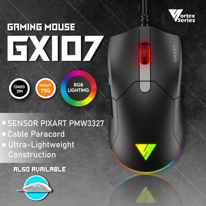Baru VortexSeries GX107 with PIXART PMW3327 RGB Mouse