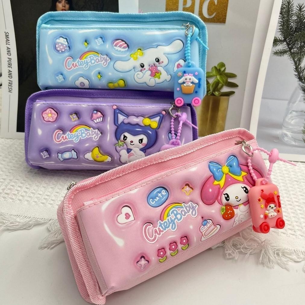 

AUN Kotak pensil motif sanrio keychain kuromi / melody / cinnamoroll tempat pensil sanrio