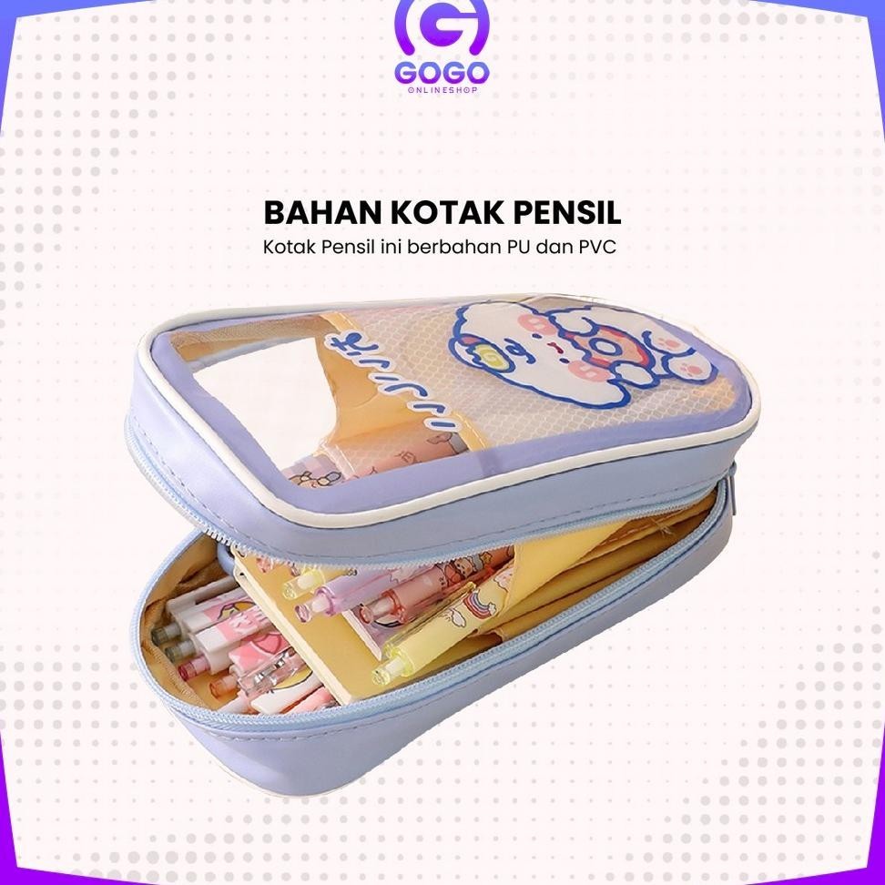 

GOGO-A61 Tempat Pensil Anak Transparan Motif Kartun Pencil Case Multifungsi Ala Korea Pouch Serbaguna / Tempat Alat Tulis Tempat Pulpen Perlengkapan Sekolah