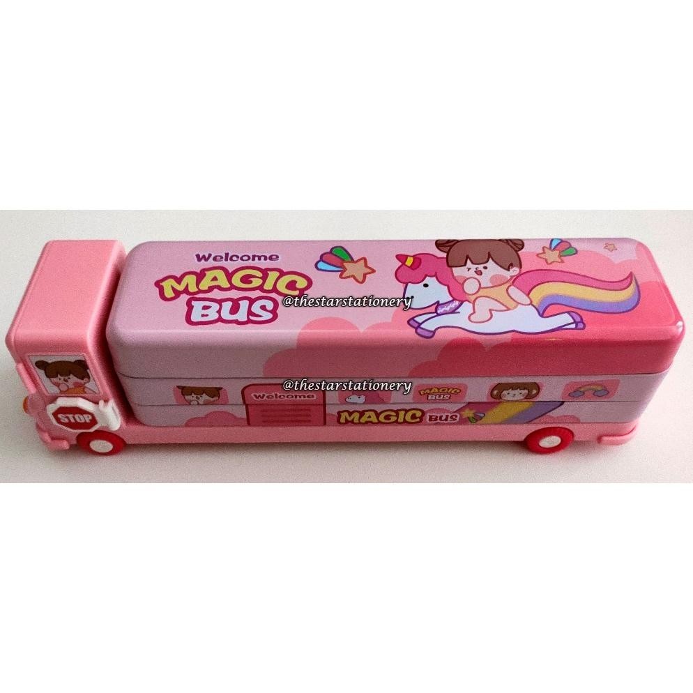 

(1 Biji) Kotak Pensil Xiaolingjing B-662-26 Bus 23.7*5.7*6.8 Cm / Kotak Pensil Kaleng Xiao Ling Jing / Kotak Pensil Fancy