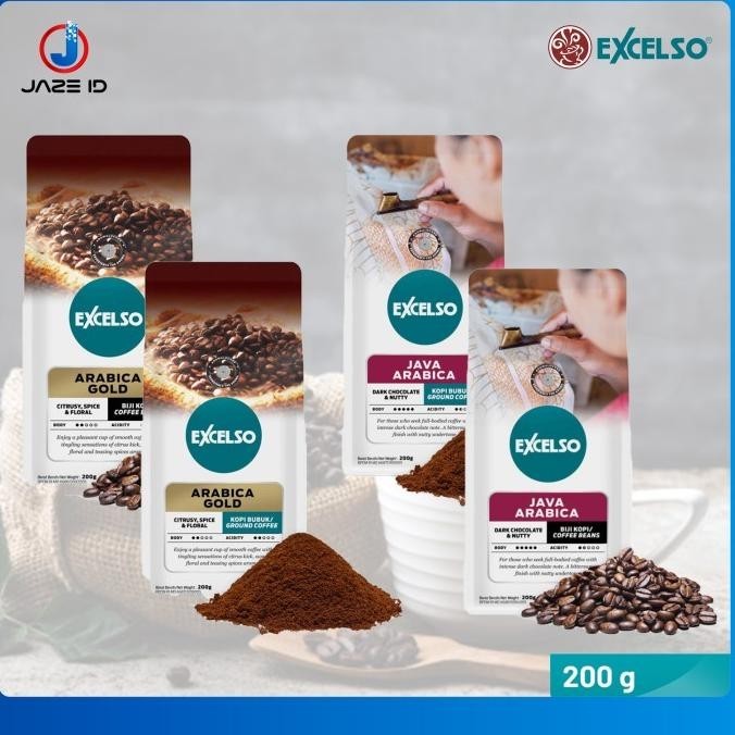 

Excelso Arabica Gold Java Coffee Kopi Biji Bubuk 200 gram 200g 200gr LS