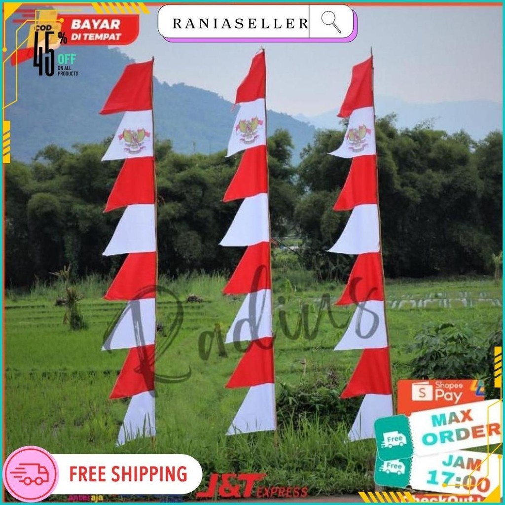 BENDERA UMBUL-UMBUL WARNAWARNI PROMO  PANJANG 2,7 M ORIGINAL PRODUK