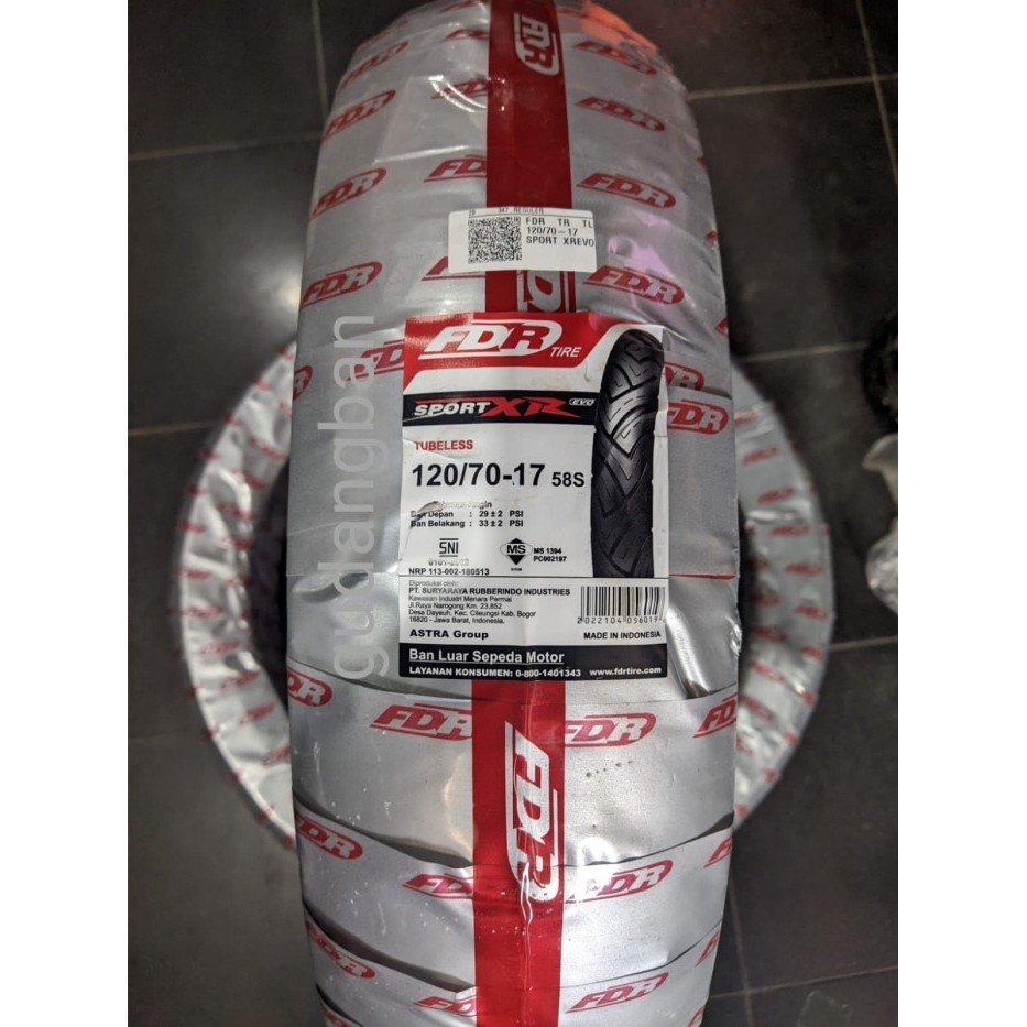 BAN LUAR FDR BAN BELAKANG VIXION 120/70-17 SPORT XR EVO (TL)