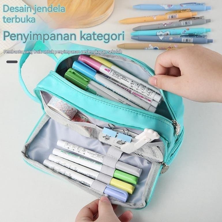 

HRN-813 CODBesar Jumbo Pencil Cases Large Capacity Kotak Tempat Pensil Pencil Case School Supplies Tempat Kosmetik Bag Original