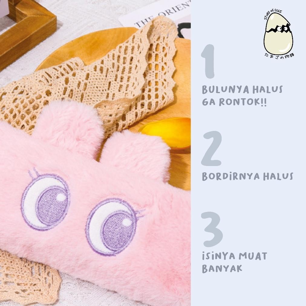 

fx-76 Fluff Croco and Cute Bunny Pencil Case Bulu Travel Case Kotak pensil besar Travel Pouch Make Up Murah