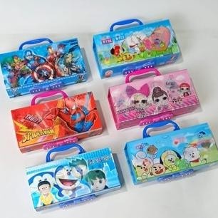 

We69 Kotak Alat Tulis / Kotak Pensil Motif Kartun Pin Kode / Kotak Pensil Susun Hologram Murah