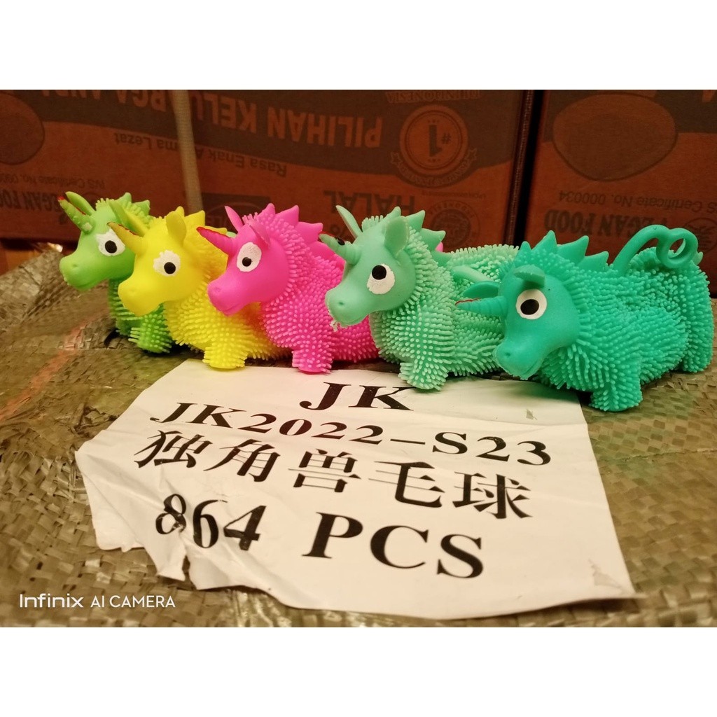Mainan Yoyo Ubur lampu Karet KUDA PONY UNICORN Puffer Ball Mainan Anak Laki-Laki dan Perempuan model