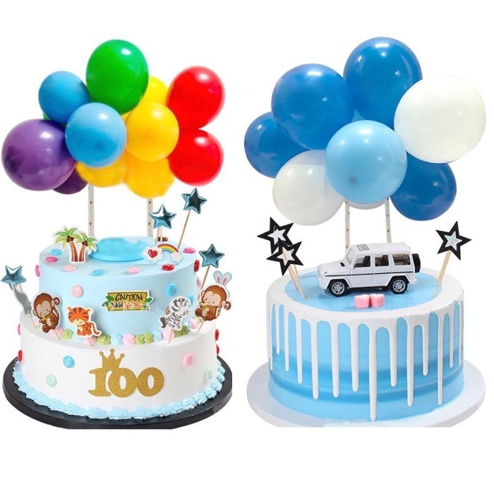 10 Pcs Balon Mini Topper Kue Ulang Tahun Hiasan Kue