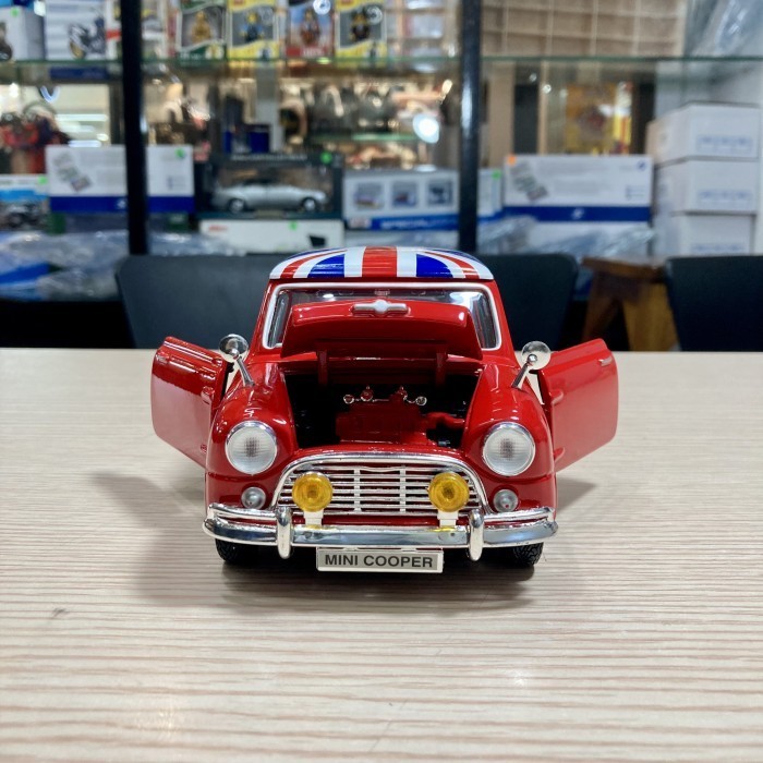 Ane Morris Austin Mini Cooper Union Jack Roof Diecast Mobil 1:18