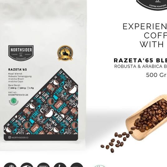 

Northsider Kopi Arabika Robusta Razeta'65 Blend Kopi Susu 500G