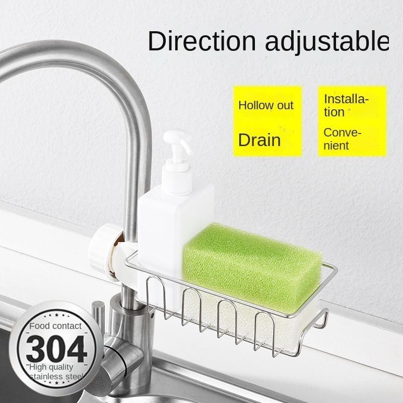 Tempat Sabun Cuci Piring Sponge Holder / Faucet Rak / Rak Stainless