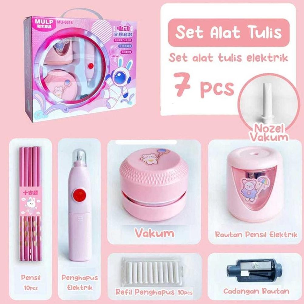 

Cod (Mi) Set Alat Tulis Sekolah Elektrik Rautan Penghapus Vacuum / Electric Stationery Set Lengkap Sale