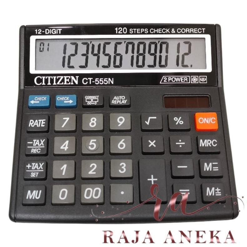 

ter-98 Kalkulator Citizen CT-555N MEJA DAGANG COMPACT 12 DIGIT AWET BERKUALITAS CHECK CEK ULANG ct 555 Sale