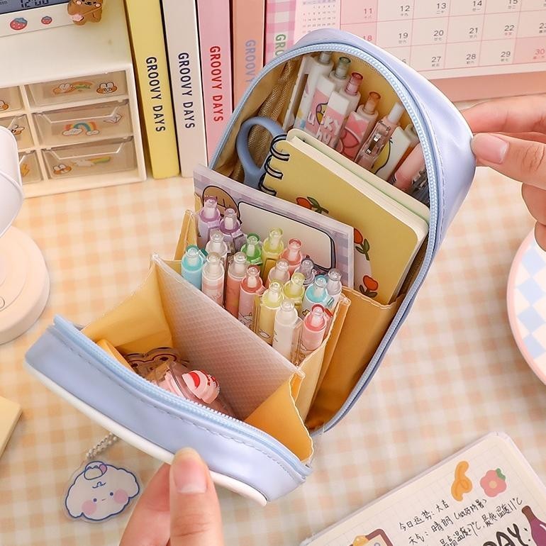 

OKK-1520 Tempat Pensil Transparan Anti Air Motif Kartun Kawaii Dengan Resleting Viral